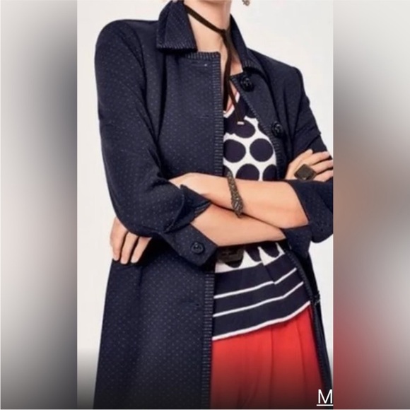 CABi Pin Dot Blazer - Sz Large Navy - Picture 2 of 12